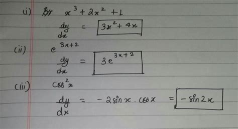 Differentiate the following functions with respect to x : (i) x^(3)+2x ...