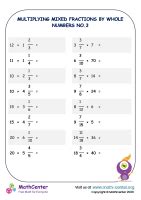 Multiplying mixed fractions by whole numbers - Worksheet No.1 ...