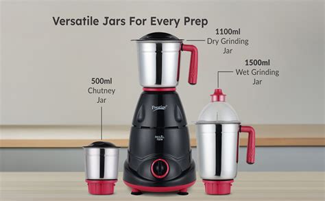 Buy Prestige Regal 750W Mixer Grinder with 3 stainless-steel Jars ...