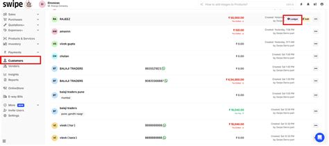 How to share the customer ledger along with the Invoices? - General - Swipe