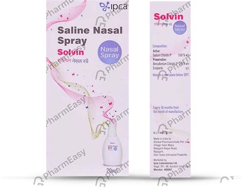 Solvin 0.65 %W/V Nasal Spray (20): Uses, Side Effects, Price & Dosage ...