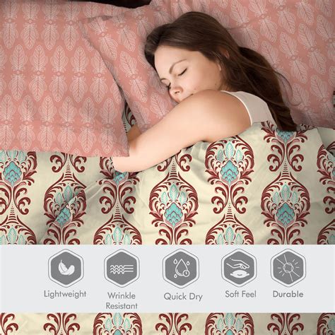Buy COLOR SENSE Ivy Microfibre Printed 3Pcs Queen Bedsheet Set from ...
