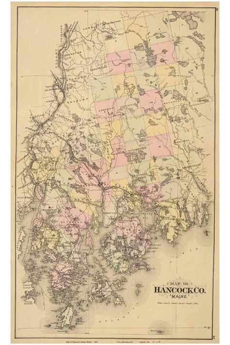 Hancock County 1885 Map
