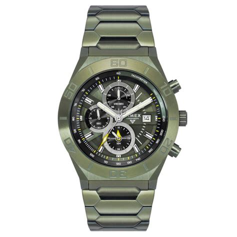 Men Green Round Dial Analog Chronograph Watch - Timex India