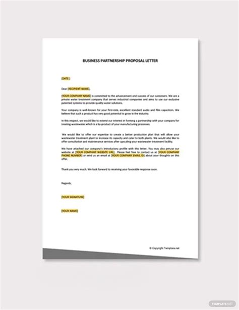 Partner Letter Template 的图像结果