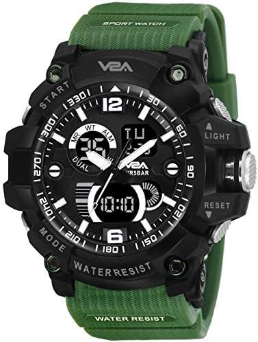 V2A Resin Military Green Analog Digital Sport Watches For Men And Boys ...