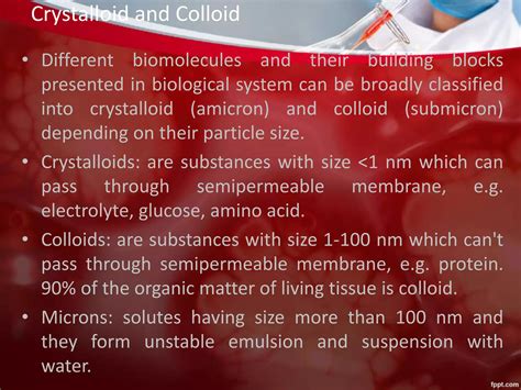 Crystalloids & colloids | PPTX