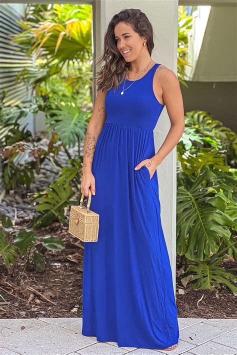Royal Blue Casual Maxi Dress