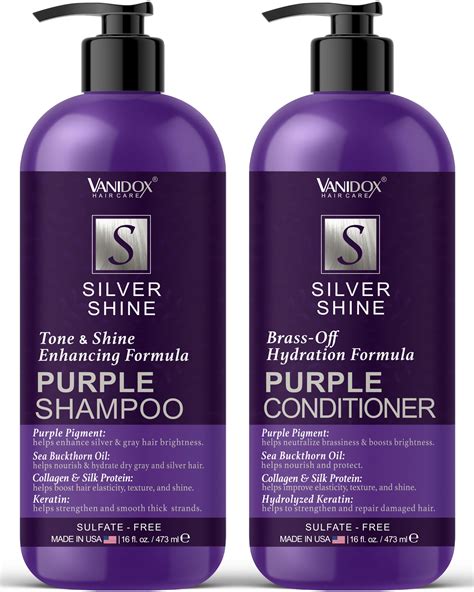 Amazon.com : VANIDOX Sulfate Free Purple Shampoo and Conditioner Set ...