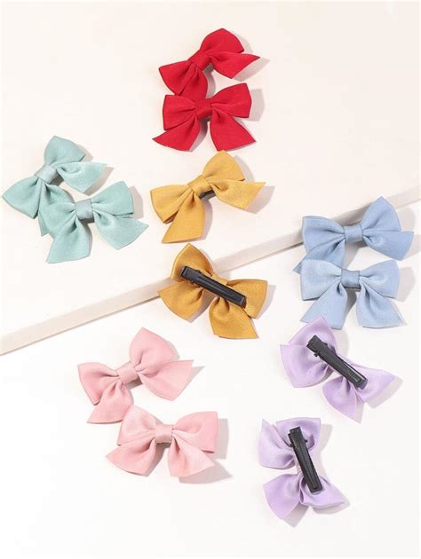 12 piezas Clips para el cabello con decoración de lazos, lindos para ...