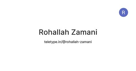 Rohallah Zamani — Teletype