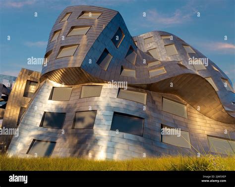 An exterior of Cleveland Clinic Lou Ruvo Center for brain health in Las Vegas, Nevada at sunset ...