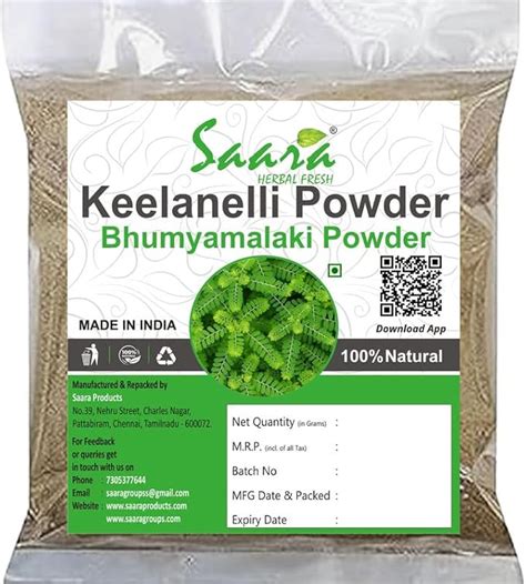 Saara HERBAL FRESH Keelanelli leaf Powder 100g, Bhumyamalaki Leaf ...