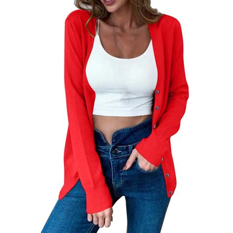Cardigan Sweaters for Women Cable Knit Trendy Button Down Open Front ...