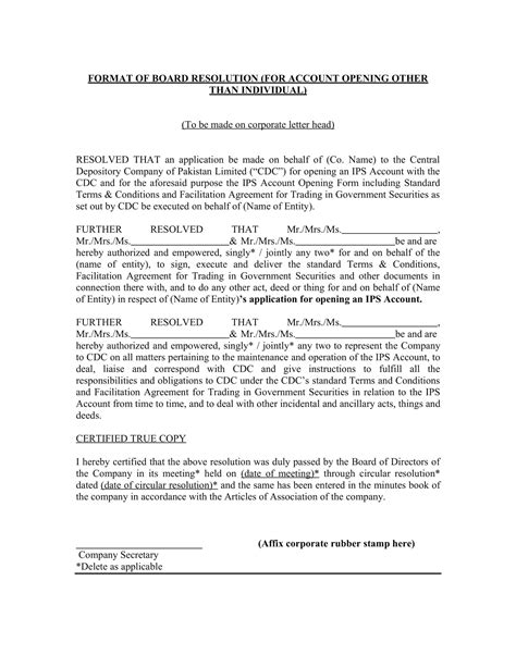 Example of a Board Resolution 的图像结果