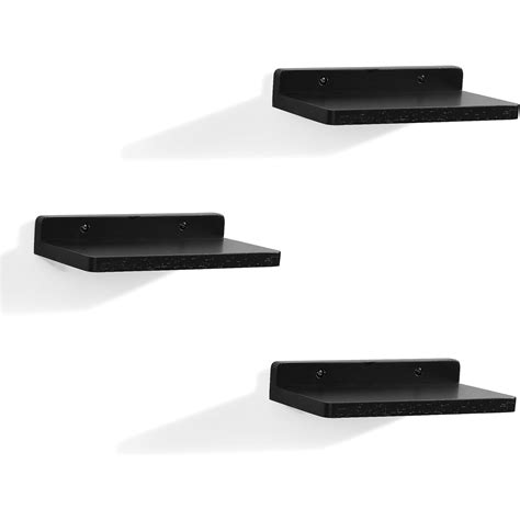 Carpentray Small Floating Shelves for Wall Set of 3 (Black ...