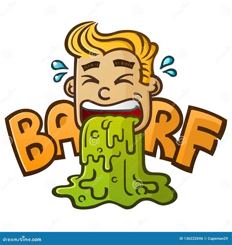 Sick Cartoon Character Puking Up Some Disgusting Barf Stock Vector - Illustration of heave ...