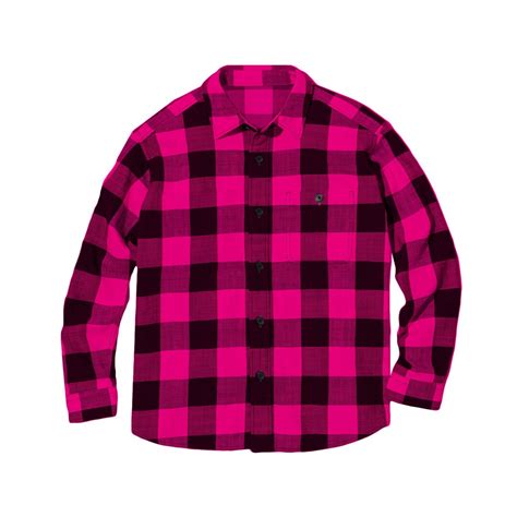 Hot Pink Flannel - Bright Neon Pink Buffalo Plaid Shirt Jacket - Pink ...