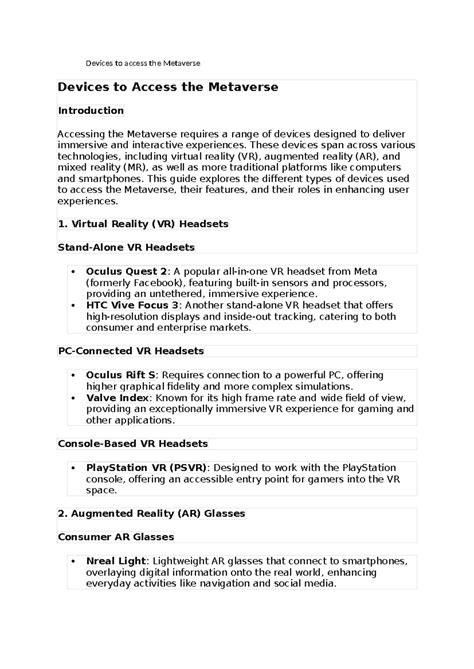 Metaverse Module 4 - Devices to access the Metaverse Devices to Access ...