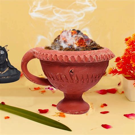 Pure Source India Natural Clay Desi Handmade Dhoop Loban Dani/Dhuni ...