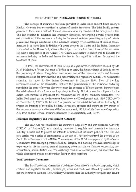 Regulation OF Insurance Business IN India - IRDA Powers Fuctions ...