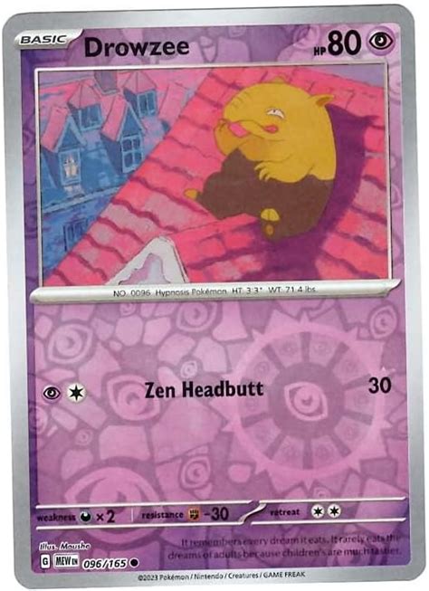 Pokemon - Drowzee 096/165 - Pokemon 151 - Reverse Foil - Single Card ...