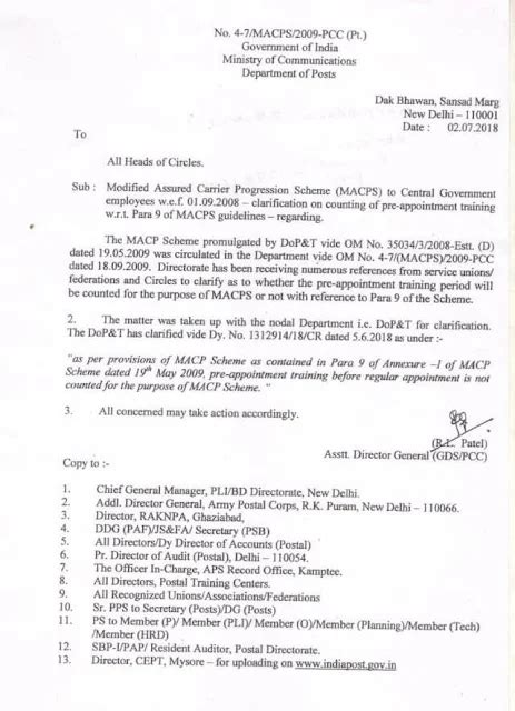 Modified Assured Carrier Progression Scheme (MACPS) to Central Govt ...