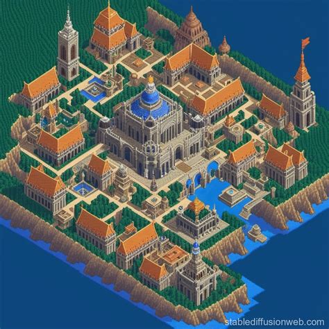 Pixel Art Map of Rabanastre in RPG Maker MV Style | Stable Diffusion Online