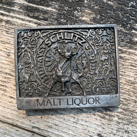 Vintage Schlitz Malt Liquor Bull Beer Alcohol Solid Brass Belt Buckle ...