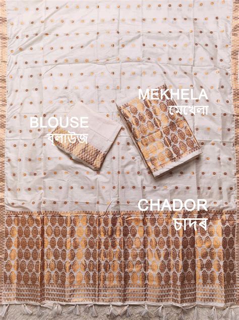 Ready-To-Wear White Mix Set Mekhela Sador – Chadorkart