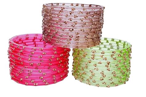 Buy Laal Amrood Glass Bangles Set For Women & Girls | Stylish & Glossy ...