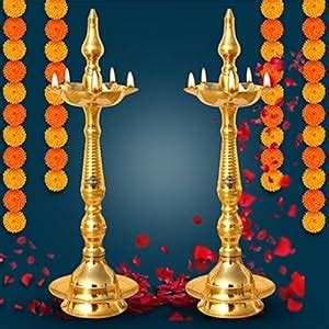 Buy Indian Art Villa Pure Brass Stand/Pillar Diya/Deepak/Lamp/Lantern ...