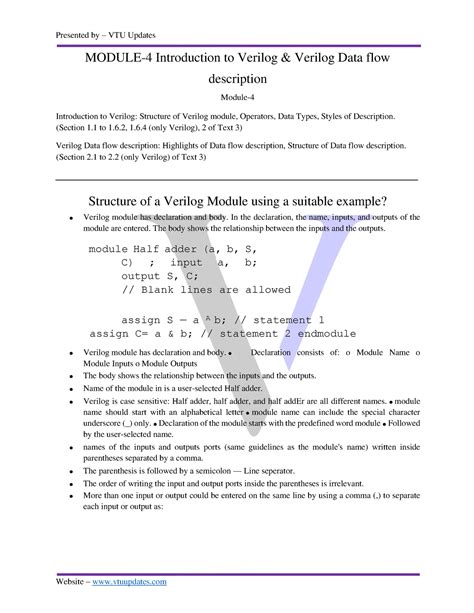 Vtuupdates-EC32-Module 4 - MODULE-4 Introduction to Verilog & Verilog ...