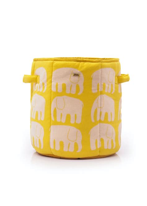 Get Happy Elephant Friends Cotton Knitted Large Kids Baskets in Yellow ...