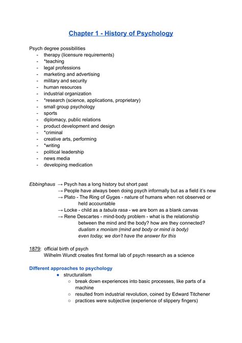 Summary of History of Psychology - Psychology - Stuvia US