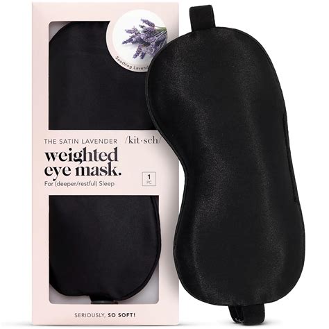 Buy Kitsch Lavender Weighted Satin Eye Mask, Softer Than Silk ...