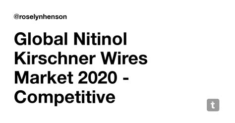 Global Nitinol Kirschner Wires Market 2020 - Competitive Landscape ...