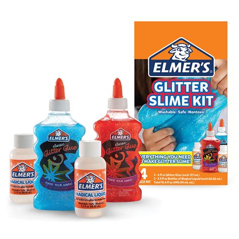 Buy Elmer's Glitter Slime Kit, Liquid Glitter Glue, Assorted Colors ...