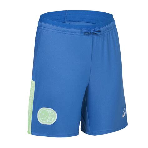 Kids' Football Shorts Viralto Kids - Blue/Green Stripe