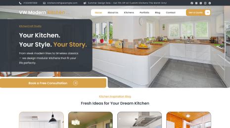 VW Modern Kitchen Theme for Food & Kitchen Websites