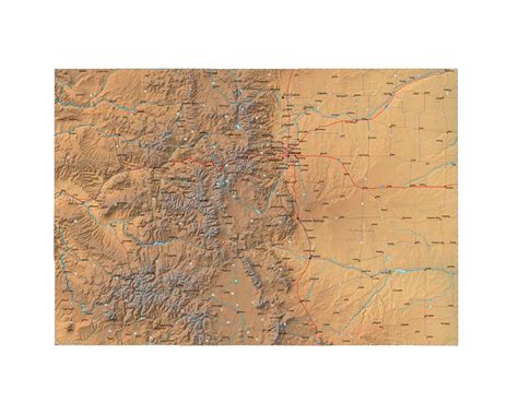 Colorado Terrain map in Fit Together style with Terrain CO-USA-852135