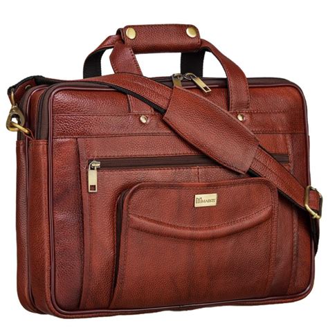 MARFIT Genuine Leather 15.6 inch Laptop Messenger Sling Bag for Men ...