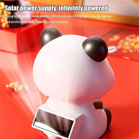 Solar Panda for Car Dashboard - Panda Dashboard Figurines, Solar ...