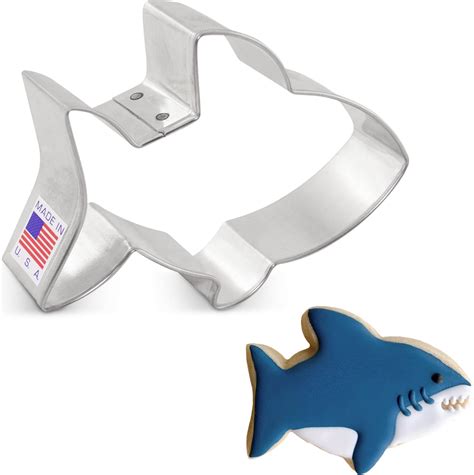 Amazon.com: LUBTOSMN Large Shark Cookie Cutter Set-3 Pices-White Shark ...