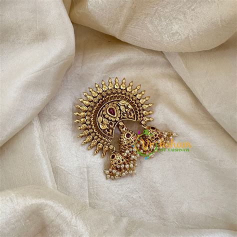 Antique Gold Look Alike Single Billai-G10628 – vrikshamindia
