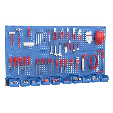 Ultrawall Pegboard Wall Organizer, Blue Metal Peg board Panels, Garage ...