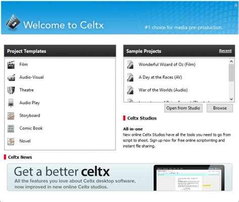 Celtx скачать на Windows бесплатно