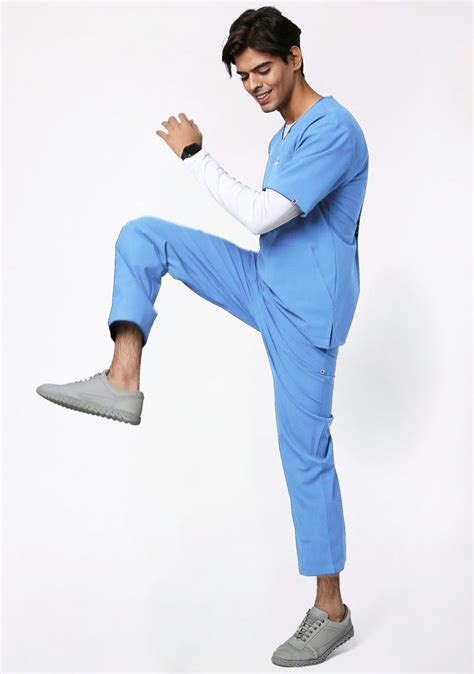 Buy Ecoflex men's 5 Pocket Active (Ceil Blue) Scrub Online – Knya