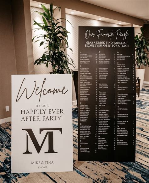 Extra Large Wedding Seating Chart & Welcome Sign Package | 6 Feet Tall ...