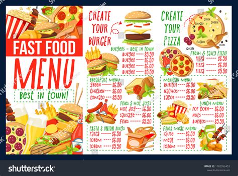 Fast Food Menu 的图像结果